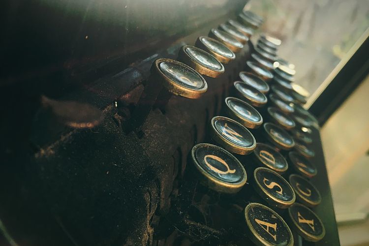 Close-up of old typewriter 