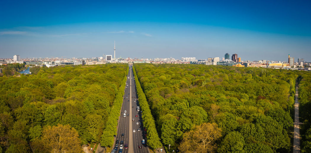 Berlin, view from the siegessäule over the park and ctity