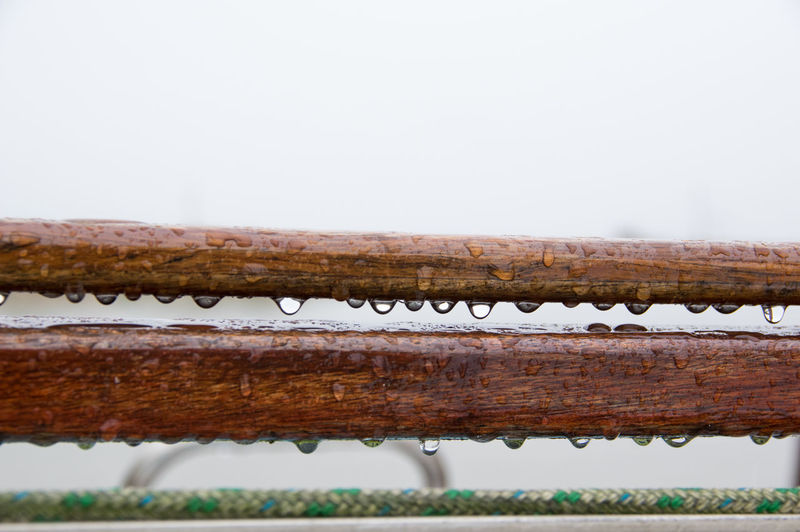 Close-up of rusty metal against clear sky