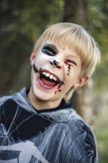 Portrait of smiling halloween boy