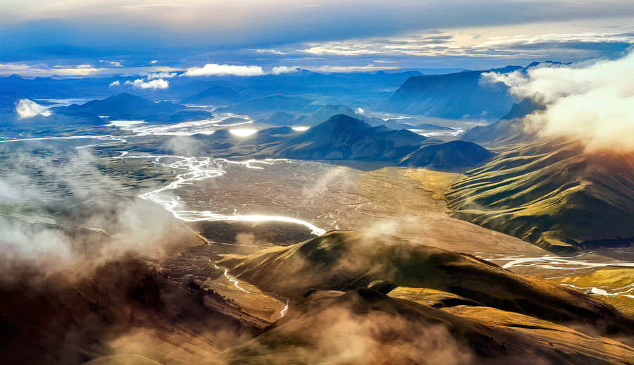 Norway mountain  with  clound  and sunset on the islands lofoten. natural scandinavian landscape. 