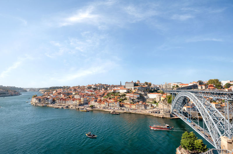 View of the skyline of porto city in portugal.