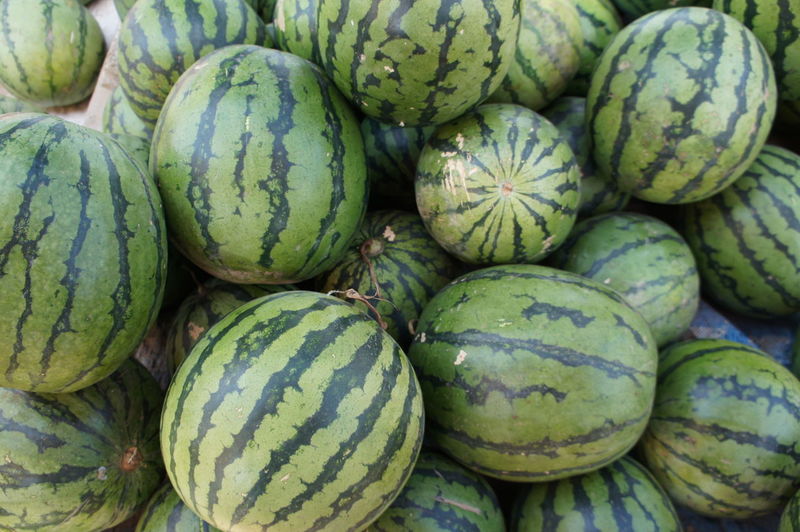 Full frame shot of watermelons fruits for sale at market stall