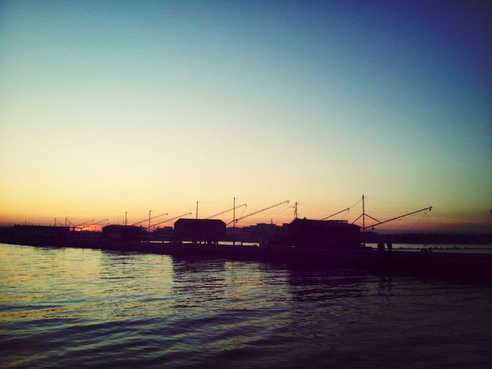 Cranes at sunset