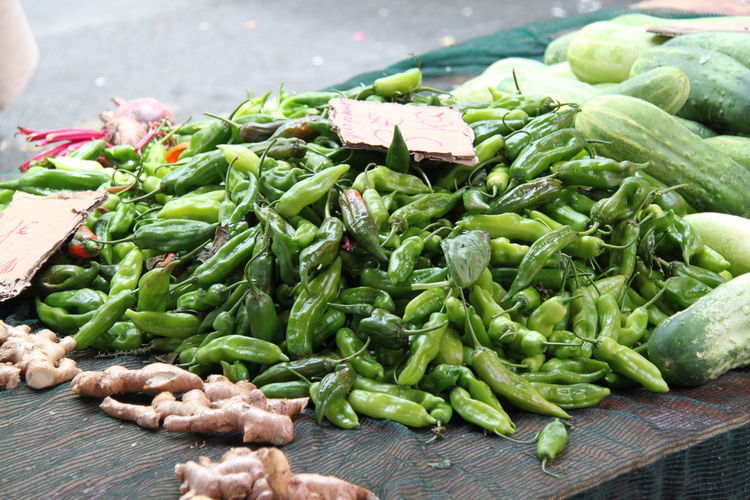 Close-up of pimento for sale at market stall