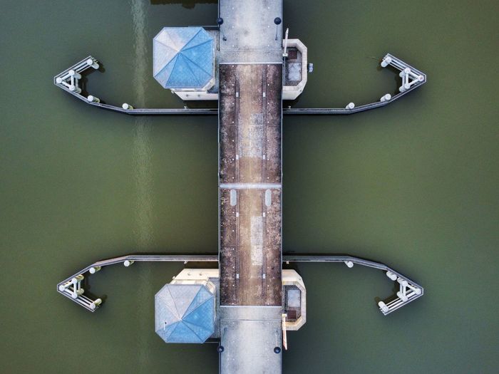 Drone shot of a bridge