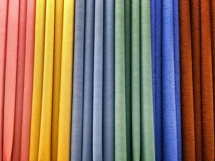 Full frame shot of multi colored curtains