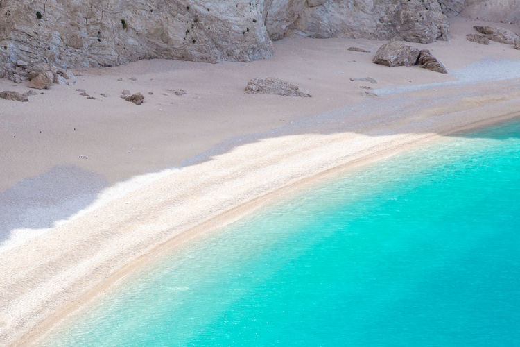 The famous and exotic porto katsiki beach on the island of lefkada, greece