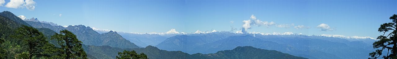 Panoramic view of majestic mountains against sky