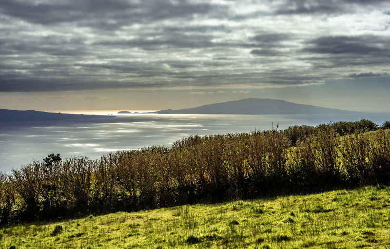 Scenic view of land against sky
