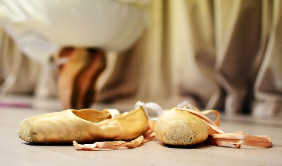 Close-up of ballet shoes