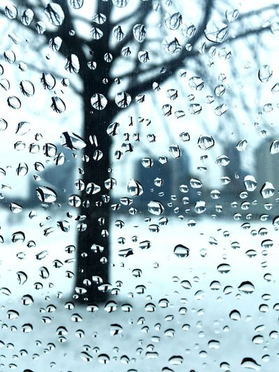 Full frame shot of wet window