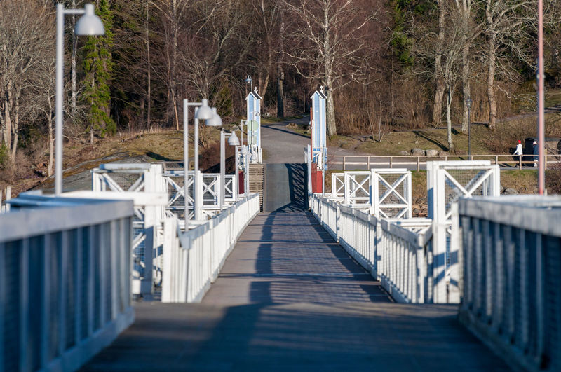 Footbridge over footpath in park