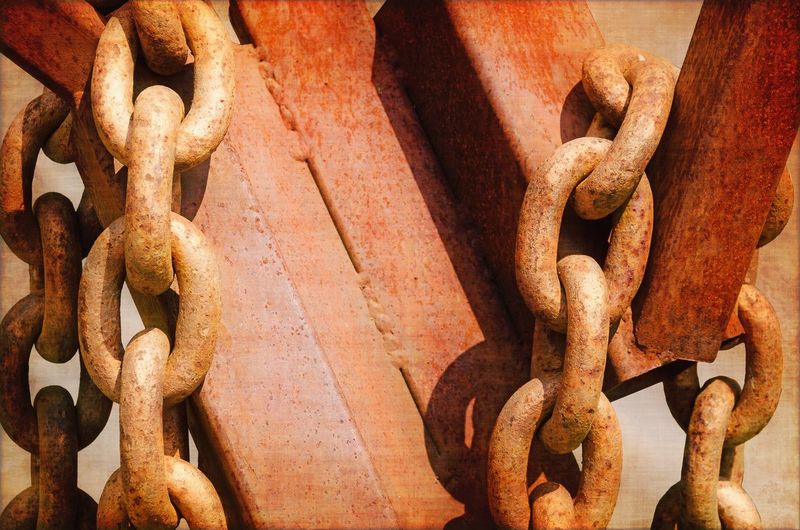Close-up of rusty chain