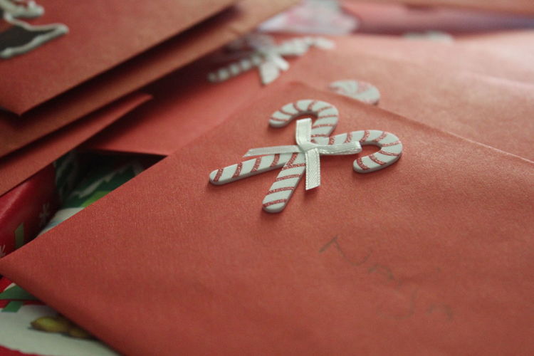 Christmas cards in envelopes