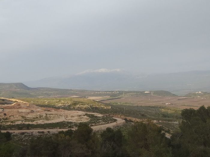High angle view of landscape against sky