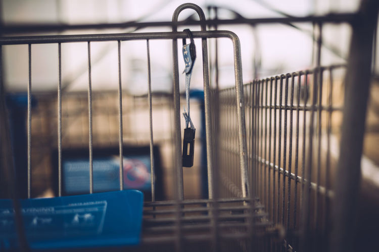 Shopping cart trolley at supermarket