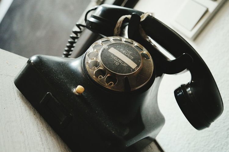 Close-up of vintage telephone