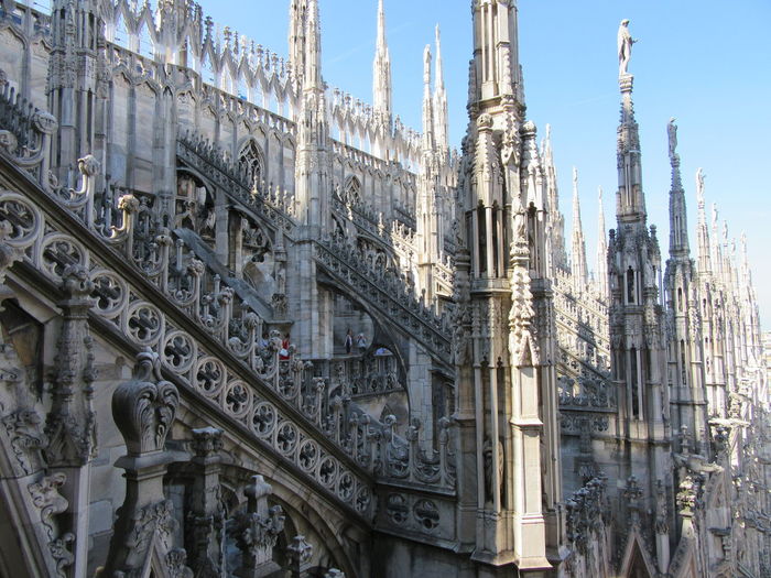 Duomo di milano against clear blue sky