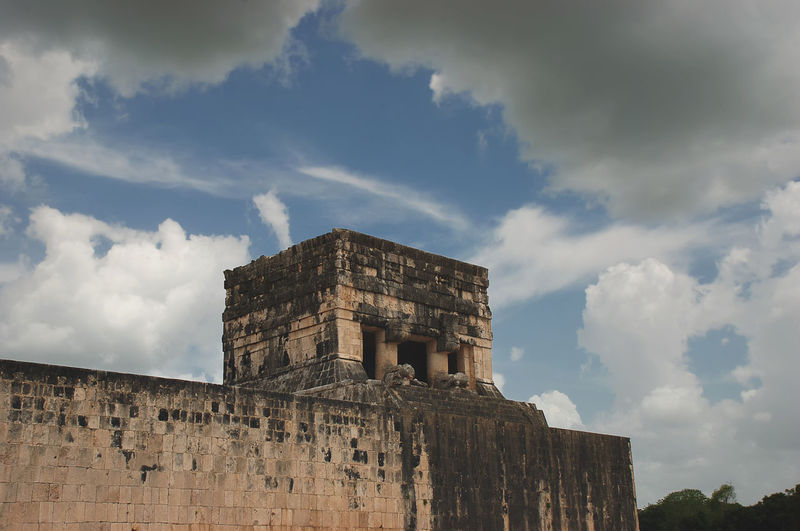 The maya ruins at chichen itza in in the jungle of the yucatan in mexico