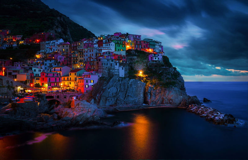 Manarola, cinque terre at sunset