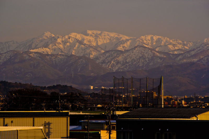 Japanese alps evening view