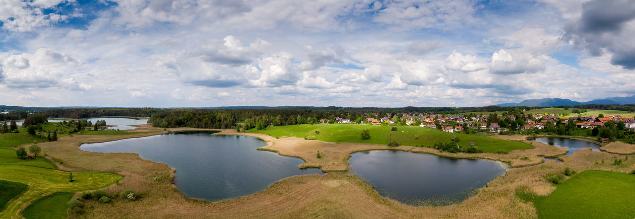 Panoramic view of lake against sky