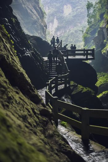 Walkway in beautiful nature scenic place at wulong karst national geological park chongqing, china