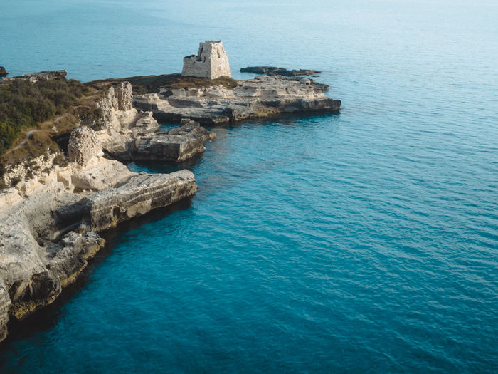A great view on the grotta della poesia in puglia