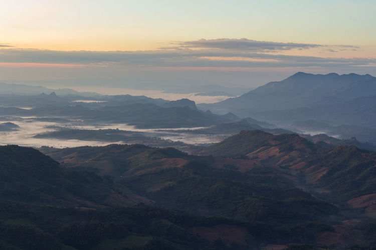 Morning scenery the summit of mor la ah is located in the karen district of knu.