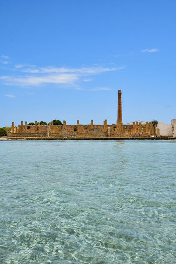 The ruins of an old factory for processing caught tuna. in sicily, italy.