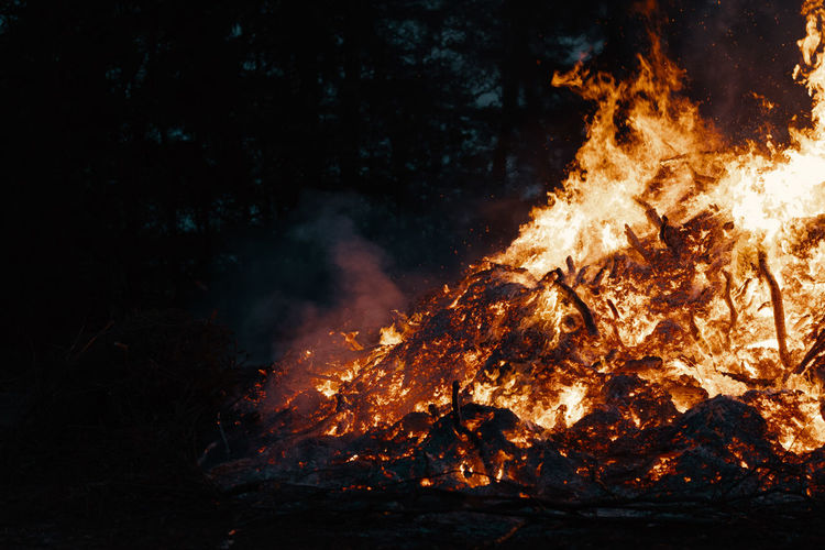 VIEW OF BONFIRE ON FIRE