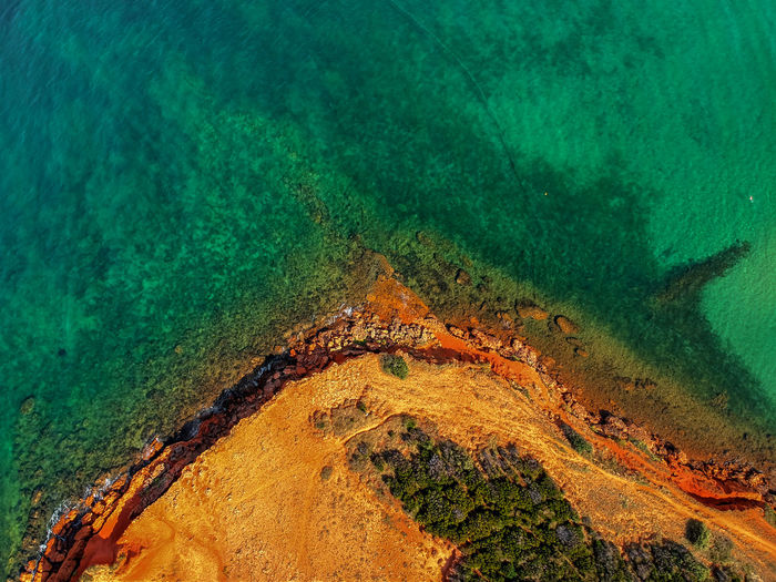 Aerial view of croatian coast. bilotinjak beach in zadar.