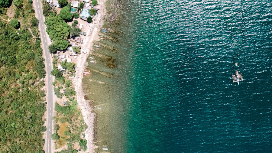 High angle view of beach