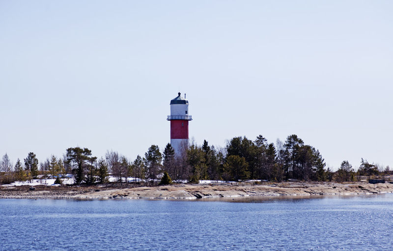 Lighthouse with open water all around