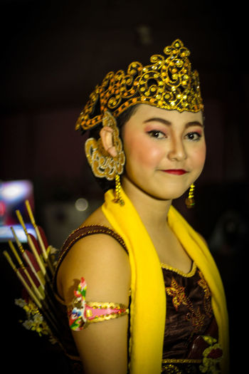 Portrait of girl wearing traditional clothing during celebration