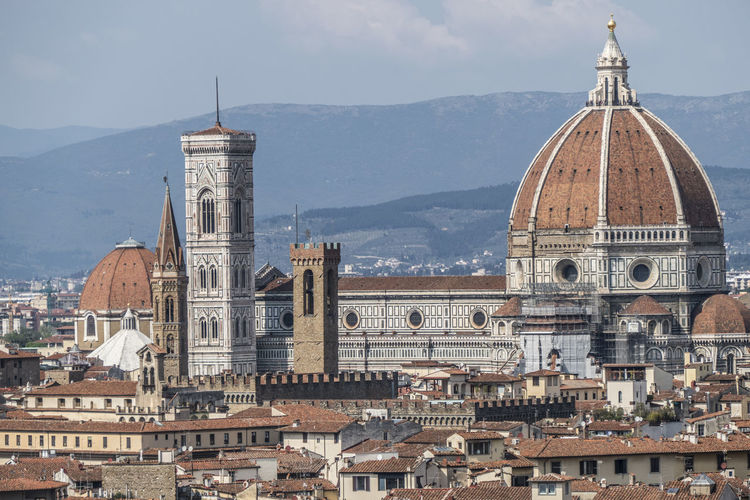The cathedral of santa maria del fiore in florence view from above
