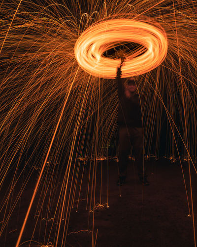 Steel wool photography light painting