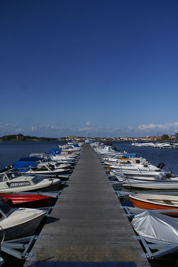 Pier for small boats in the swedish town karlskrona