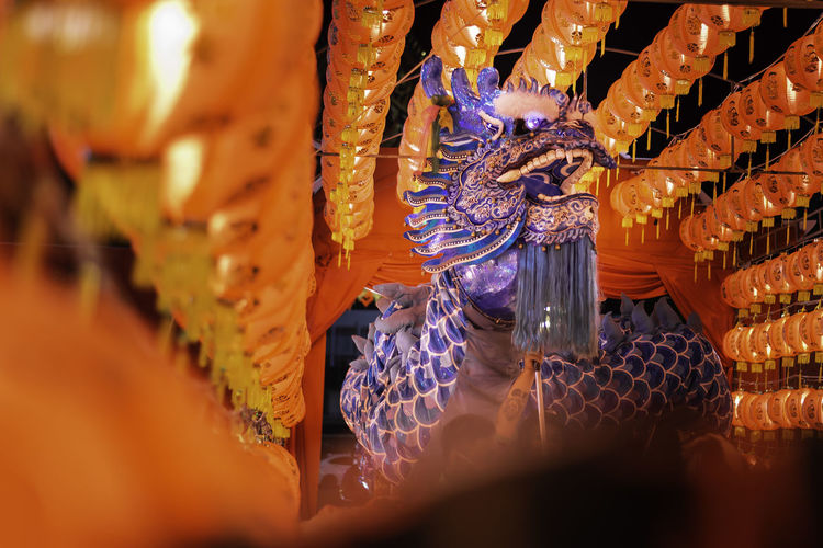 Chinese dragon dance performance in thailand