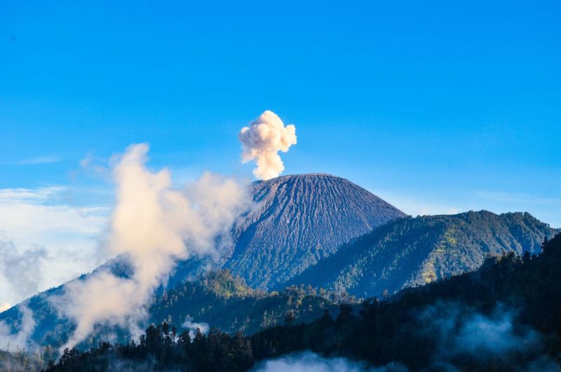 Mount semeru is active volcano on the island of java, with its peak 12,060 ft above sea level. 