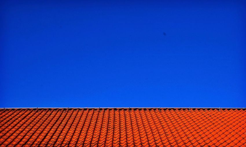 High section of roof tiles