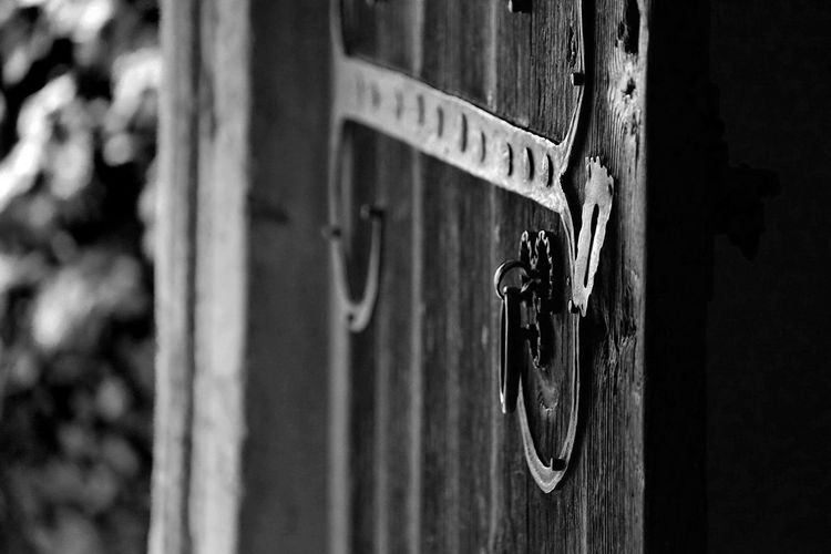 Close-up of metal door