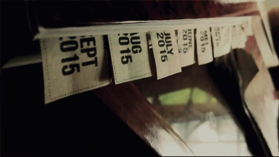 Close-up of text on wood