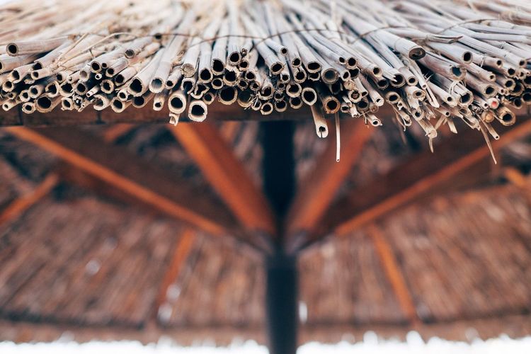 Close-up of thatched roof