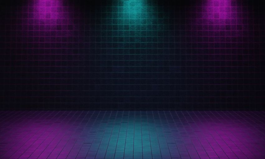 Full frame shot of illuminated lights on tiled floor