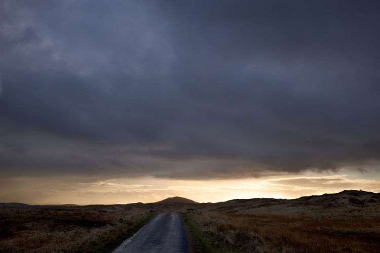 Country road at sunset