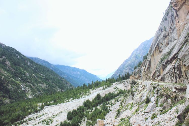 Panoramic view of landscape and mountains against sky