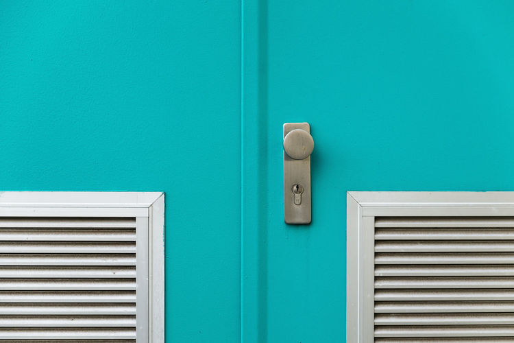 Close-up of blue wall