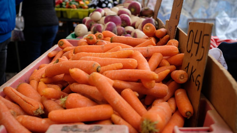 Close-up of vegetables for sale in market